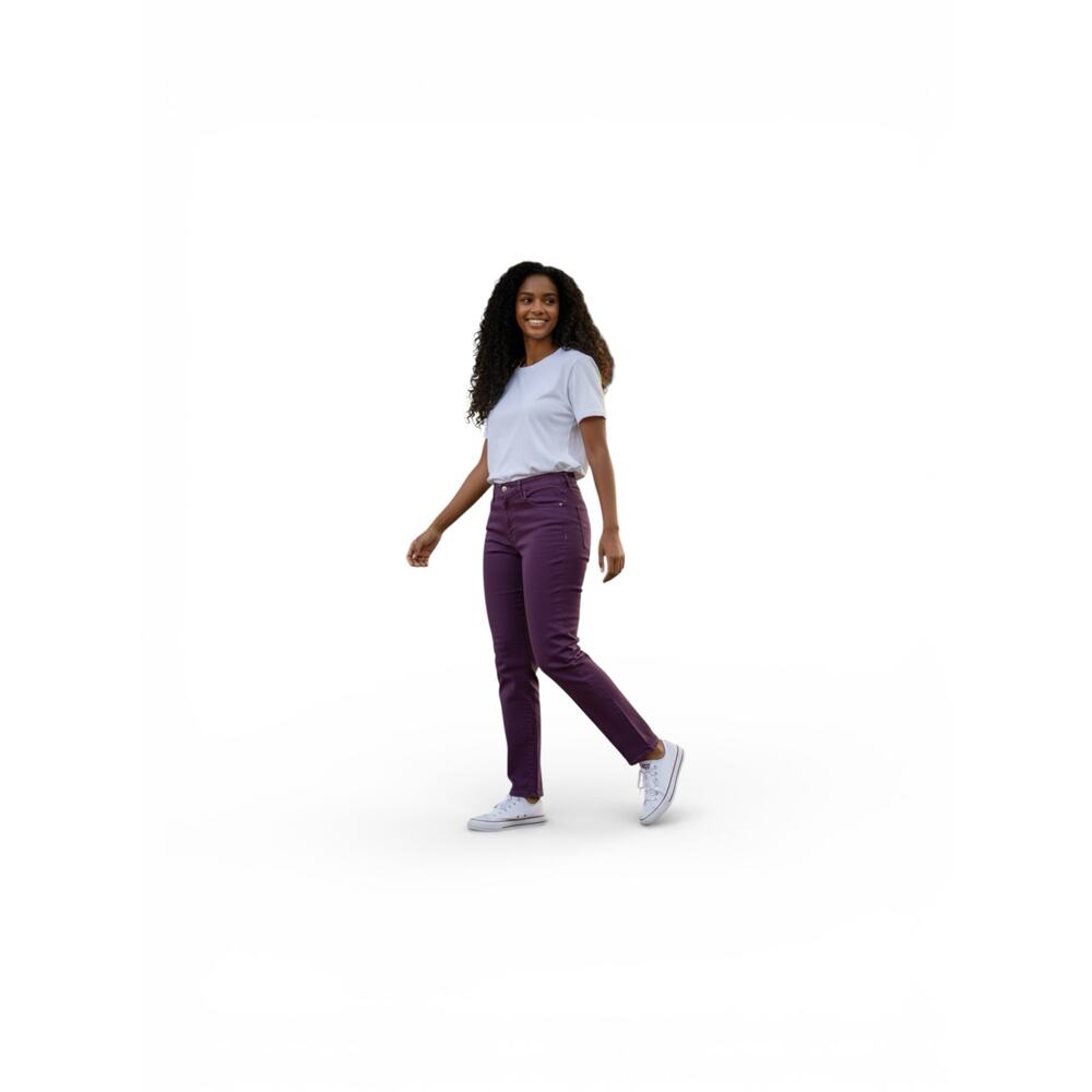 Jen 7 By 7 For All Mankind Womens Slim Straight Jeans Pants Size 14 NWT Purple